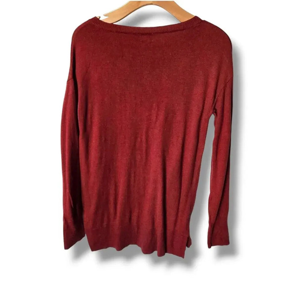 A new day women's rust VNeck long sleeve sweater  - medium - Picture 3 of 10